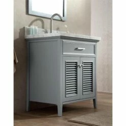 ARIEL Kensington 31'' Bathroom Vanity With Shutter Doors And A Faux Drawer -Allied Brass Shop ari ariel vanities with tops d031s vo gry 44 1000 s3