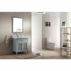 ARIEL Kensington 31'' Bathroom Vanity With Shutter Doors And A Faux Drawer -Allied Brass Shop ari ariel vanities with tops d031s vo gry 4f 1000 s3