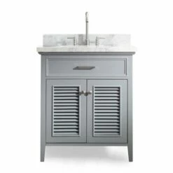 ARIEL Kensington 31'' Bathroom Vanity With Shutter Doors And A Faux Drawer -Allied Brass Shop ari ariel vanities with tops d031s vo gry 64 1000 s3
