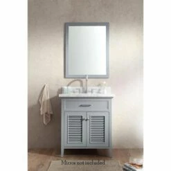 ARIEL Kensington 31'' Bathroom Vanity With Shutter Doors And A Faux Drawer -Allied Brass Shop ari ariel vanities with tops d031s vo gry c3 1000 s3