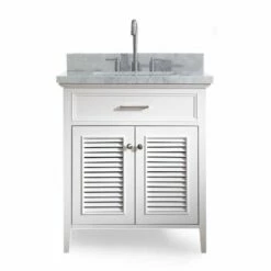 ARIEL Kensington 31'' Bathroom Vanity With Shutter Doors And A Faux Drawer -Allied Brass Shop ari ariel vanities with tops d031s vo wht 64 1000 s3