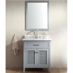 ARIEL Kensington 31'' Bathroom Vanity With Shutter Doors And A Faux Drawer
