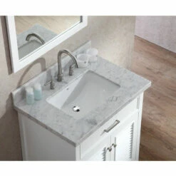 ARIEL Kensington 31'' Bathroom Vanity With Shutter Doors And A Faux Drawer -Allied Brass Shop ari d031s wht 4 s3