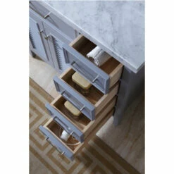 ARIEL Kensington 37"W Left Or Right Offset Single Sink Vanity Set W/ Carrara Marble Top In Grey Or White -Allied Brass Shop ari d037s l gry 6 s3