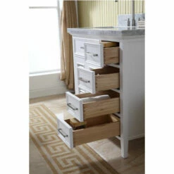 ARIEL Kensington 37"W Left Or Right Offset Single Sink Vanity Set W/ Carrara Marble Top In Grey Or White -Allied Brass Shop ari d037s l wht 5 s3