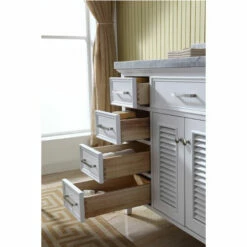 ARIEL Kensington 37"W Left Or Right Offset Single Sink Vanity Set W/ Carrara Marble Top In Grey Or White -Allied Brass Shop ari d037s r wht 5 s3