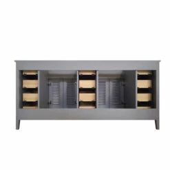 ARIEL Kensington 72'' Double Sink Vanity Cabinet With Full Extension Soft-closing Drawers In Multiple Finishes, 72''W X 21-1/2''D X 33-1/2''H -Allied Brass Shop ari d073d bc gry 44 1000 s3