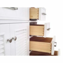 ARIEL Kensington 72'' Double Sink Vanity Cabinet With Full Extension Soft-closing Drawers In Multiple Finishes, 72''W X 21-1/2''D X 33-1/2''H -Allied Brass Shop ari d073d bc wht 1f 1000 s3