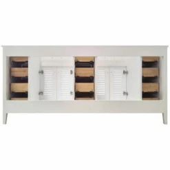 ARIEL Kensington 72'' Double Sink Vanity Cabinet With Full Extension Soft-closing Drawers In Multiple Finishes, 72''W X 21-1/2''D X 33-1/2''H -Allied Brass Shop ari d073d bc wht 44 1000 s3