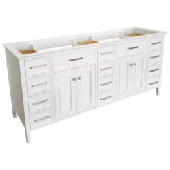 ARIEL Kensington 72'' Double Sink Vanity Cabinet With Full Extension Soft-closing Drawers In Multiple Finishes, 72''W X 21-1/2''D X 33-1/2''H -Allied Brass Shop ari d073d bc wht c3 1000 s3