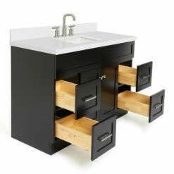 ARIEL Hamlet 49" Single Bathroom Vanity With Finish And Countertop Option -Allied Brass Shop ari f049s wq vo blk noalternateimageview3 s3