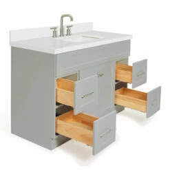 ARIEL Hamlet 49" Single Bathroom Vanity With Finish And Countertop Option -Allied Brass Shop ari f049s wq vo gry noalternateimageview3 s3