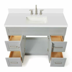 ARIEL Hamlet 49" Single Bathroom Vanity With Finish And Countertop Option -Allied Brass Shop ari f049s wq vo gry noalternateimageview4 s3