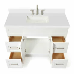 ARIEL Hamlet 49" Single Bathroom Vanity With Finish And Countertop Option -Allied Brass Shop ari f049s wq vo wht noalternateimageview4 s3