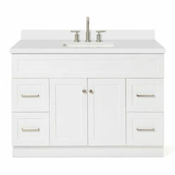 ARIEL Hamlet 49" Single Bathroom Vanity With Finish And Countertop Option -Allied Brass Shop ari f049s wq vo wht noproductimage s3