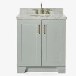 ARIEL Taylor Bath Vanity Single Sink Base Cabinet Only, 30" Wide -Allied Brass Shop ari q031scwovogry productimage s3
