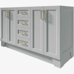 ARIEL Taylor Bath Vanity Double Sink Base Cabinet Only, 60" W Or 72" W 19 ARIEL Taylor Bath Vanity Double Sink Base Cabinet Only, 60" W Or 72" W -Allied Brass Shop ari q060d bc gry alternateimageview1 s3