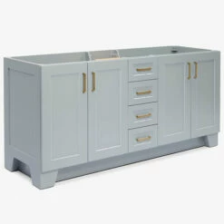 ARIEL Taylor Bath Vanity Double Sink Base Cabinet Only, 60" W Or 72" W 12 ARIEL Taylor Bath Vanity Double Sink Base Cabinet Only, 60" W Or 72" W -Allied Brass Shop ari q072d bc gry noalternateimageview1 s3