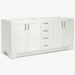 ARIEL Taylor Bath Vanity Double Sink Base Cabinet Only, 60" W Or 72" W 14 ARIEL Taylor Bath Vanity Double Sink Base Cabinet Only, 60" W Or 72" W -Allied Brass Shop ari q072d bc wht alternateimageview1 s3