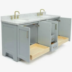 ARIEL Taylor Bath Vanity Double Sink Base Cabinet Only, 60" W Or 72" W 16 ARIEL Taylor Bath Vanity Double Sink Base Cabinet Only, 60" W Or 72" W -Allied Brass Shop ari q073dcwovogry alternateimageview3 1 s3