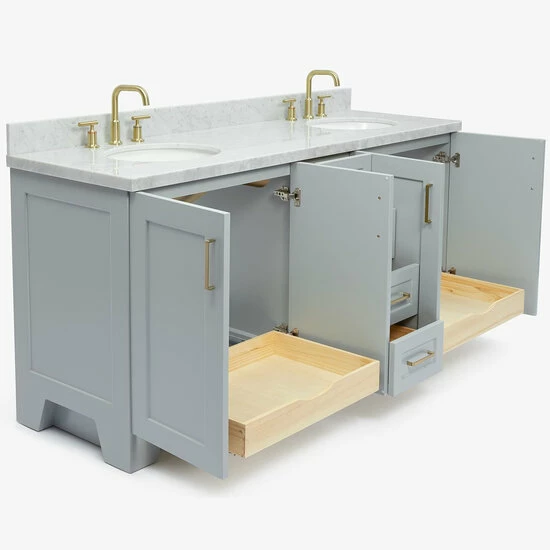 ARIEL Taylor Bath Vanity Double Sink Base Cabinet Only, 60" W Or 72" W 7 ARIEL Taylor Bath Vanity Double Sink Base Cabinet Only, 60" W Or 72" W - Image 7