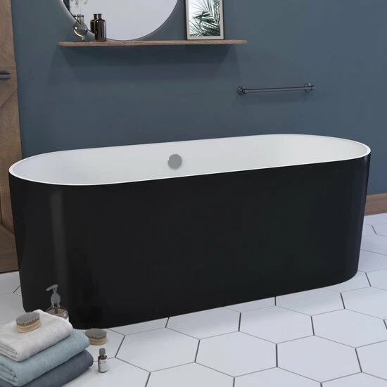 Cambridge Plumbing 71" Engineered Stone Free Standing Oval Double Ended Soaking Tub With Polished Chrome Drain And Overflow: Tub Capacity 120 Gallons 1 Cambridge Plumbing 71" Engineered Stone Free Standing Oval Double Ended Soaking Tub With Polished Chrome Drain And Overflow: Tub Capacity 120 Gallons