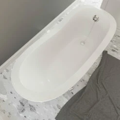 Cambridge Plumbing 62'' W Dolomite Mineral Composite Clawfoot Slipper Tub With Polished Chrome Or Antique Brass Feet And Drain Assembly 6 Cambridge Plumbing 62'' W Dolomite Mineral Composite Clawfoot Slipper Tub With Polished Chrome Or Antique Brass Feet And Drain Assembly -Allied Brass Shop cap es st62 cp 2 s3