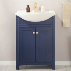Design Element Marian 24'' Width Single Sink Bathroom Vanity With Countertop / Sink Top -Allied Brass Shop de s05 24 blu 1 s3