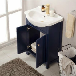 Design Element Marian 24'' Width Single Sink Bathroom Vanity With Countertop / Sink Top -Allied Brass Shop de s05 24 blu 4 s3