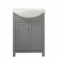 Design Element Marian 24'' Width Single Sink Bathroom Vanity With Countertop / Sink Top -Allied Brass Shop de s05 24 gy nf s3