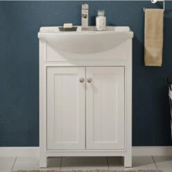 Design Element Marian 24'' Width Single Sink Bathroom Vanity With Countertop / Sink Top -Allied Brass Shop de s05 24 wt 1 s3