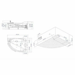 EAGO 66" Corner Acrylic LED-Illuminated Whirlpool Bathtub With Stereo, Bluetooth, And Fixtures In White -Allied Brass Shop ea am113etl l spec s3