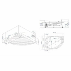 EAGO 66" Corner Acrylic LED-Illuminated Whirlpool Bathtub With Stereo, Bluetooth, And Fixtures In White -Allied Brass Shop ea am113etl r spec s3