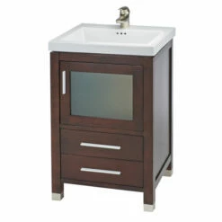 Empire Industries Chelsea 21"One Door With Frosted Glass And Two Bottom Drawers Vanity For Tribeca Sink