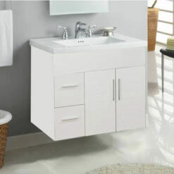 Empire Industries Wall-Hung Metropolitan 30" Vanity With 2 Doors & 2 Drawers -Allied Brass Shop ei wmk30 22wmp s3