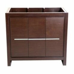 Fresca Allier 36" Wenge Or Antique White Modern Bathroom Vanity With Mirror, Set Includes: Base Cabinet, Countertop/Sink Top, Faucet, Mirror W/ Shelf, P-Trap, Pop-Up Drain And Installation Hardware -Allied Brass Shop fre fcb8136wg 1 s3