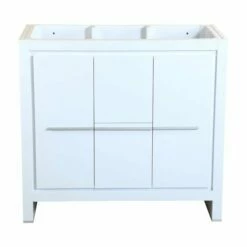 Fresca Allier 36" Wenge Or Antique White Modern Bathroom Vanity With Mirror, Set Includes: Base Cabinet, Countertop/Sink Top, Faucet, Mirror W/ Shelf, P-Trap, Pop-Up Drain And Installation Hardware -Allied Brass Shop fre fcb8136wh 1 s3
