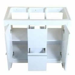 Fresca Allier 36" Wenge Or Antique White Modern Bathroom Vanity With Mirror, Set Includes: Base Cabinet, Countertop/Sink Top, Faucet, Mirror W/ Shelf, P-Trap, Pop-Up Drain And Installation Hardware -Allied Brass Shop fre fcb8136wh 2 s3