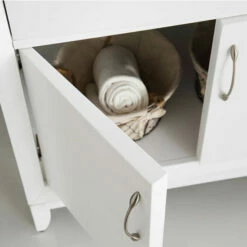 Fresca Cambridge 72" Antique Coffee Or White Double Sink Traditional Bathroom Vanity With Mirrors, Set Includes: (2) Base Cabinets, Side Cabinet, Countertop, (2) Sinks, (2) Faucets, (2) Mirrors, (2) P-Traps, (2) Pop-Up Drains And Installation Hardware -Allied Brass Shop fre fvn21 301230wh 5 s3