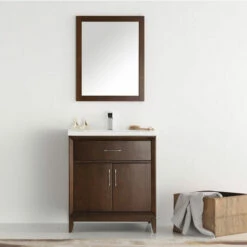 Fresca Cambridge 30" Antique Coffee Or White Traditional Bathroom Vanity With Mirror, Set Includes: Base Cabinet, Sink Top, Faucet, Mirror, P-Trap, Pop-Up Drain And Installation Hardware -Allied Brass Shop fre fvn2130ac 2 s3