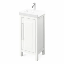 Jeffrey Alexander Cade Single Bowl Vanity Base With Porcelain Vessel Sink Top, 18" W Base Cabinet -Allied Brass Shop jea vkitcad18whpor product s3