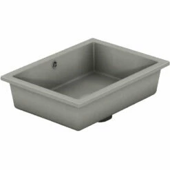 James Martin Furniture Rectangular Undermount Solid Surface Bathroom Sink In Glossy Dove Gray Natural Concrete Finish, 19-7/16" Wide