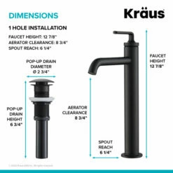Kraus Elavo™ Modern Rectangular Vessel White 19" W Porcelain Ceramic Bathroom Sink Set With Ramus™ Faucet And Pop-Up Drain In Matte Black Or Stainless Steel -Allied Brass Shop krs c kcv 121 1220mb 6 s3