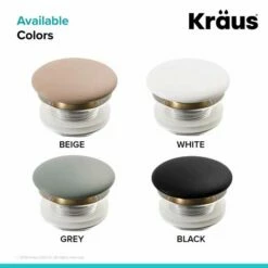 Kraus Pop-Up Drain With Porcelain Ceramic Top For Bathroom Sink Without Overflow -Allied Brass Shop krs pu 20gwh 06 s3