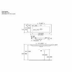 Nameeks Built In Or Wall Mounted Ceramic Washbasin With Overflow, 23-3/5" W X 17-7/10" D, White