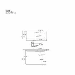 Nameeks Built In Or Wall Mounted Ceramic Washbasin With Overflow, 39-2/5" W X 17-7/10" D, White