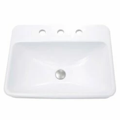 Nantucket Sinks Brant Point Collection 23" Wide Rectangular Drop-In Ceramic Vanity Sink, 1-Hole Or 3-Holes -Allied Brass Shop nt di 2317 r8 s3