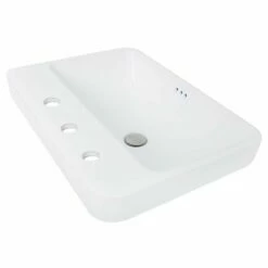Nantucket Sinks Brant Point Collection 23" Wide Rectangular Drop-In Ceramic Vanity Sink, 1-Hole Or 3-Holes -Allied Brass Shop nt di 2317 r8 2 s3