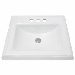 Nantucket Sinks Great Point Collection Rectangular Drop-In Ceramic Vanity Sink With 4" Or 8" Widespread Holes, 23" Wide -Allied Brass Shop nt di 2418 r4 s3
