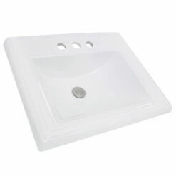 Nantucket Sinks Great Point Collection Rectangular Drop-In Ceramic Vanity Sink With 4" Or 8" Widespread Holes, 23" Wide -Allied Brass Shop nt di 2418 r4 2 s3